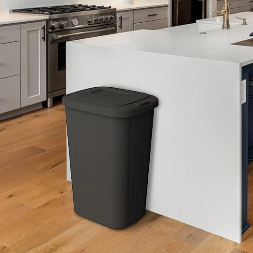 13.3 Gallon Trash Can, Plastic Touch Top Kitchen Trash Can - Image 4