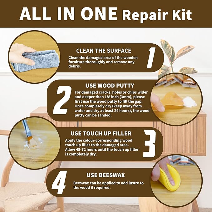 Wood Furniture Repair Kit, All-in-One Large Capacity Floor Repair Kit Include - Image 6
