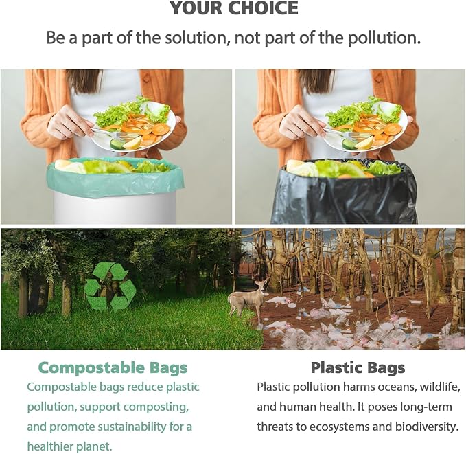Biodegradable 8 Gallon Trash Bags, AYOTEE Garbage Bags 8 gallon, Compostable - Image 4