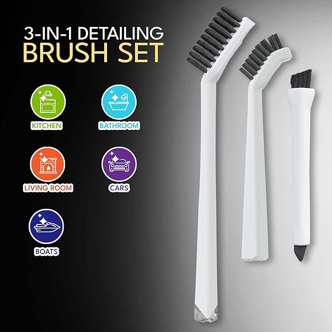 Grout Cleaning Brushes Set Deep Cleaner Multi-Purpose Stiff Bristle Brush - Image 2