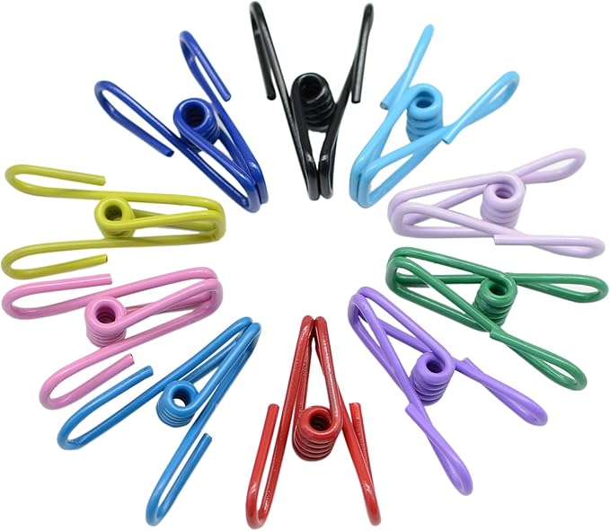 30 Pcs 2 Inch 10 Different Random Colors Chip Clips, PVC Coating High by Yansanido