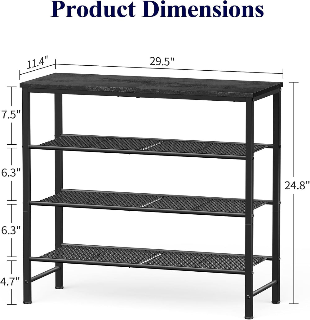Kitsure Wooden Top Shoe Rack for Entryway, 29.5" x 11.4" x 24.8&quo...