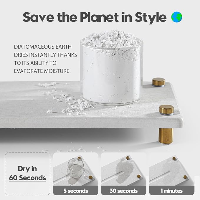 Water Absorbing Stone Sink Caddy Kitchen Sink Organizer Tray, Diatomite - Image 4