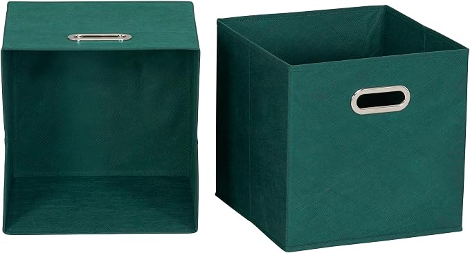 Household Essentials 6 ct Open Fabric Cube Storage Bins, Forest Green - Image 4