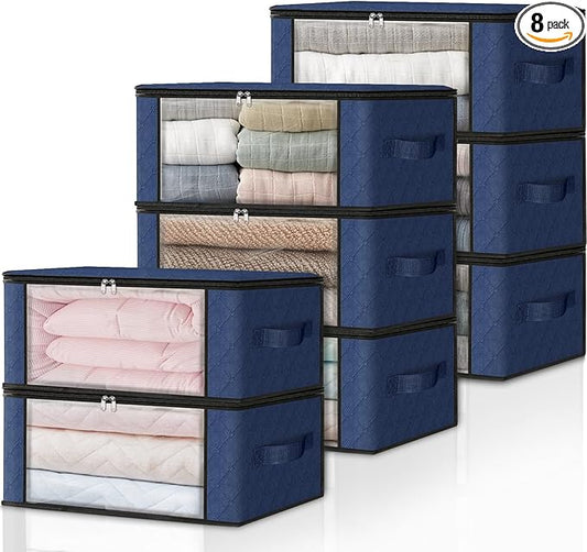 HomeHacks Storage 8-Pack Clothes Organizer Storage Bags Foldable Storage Box by HomeHacks