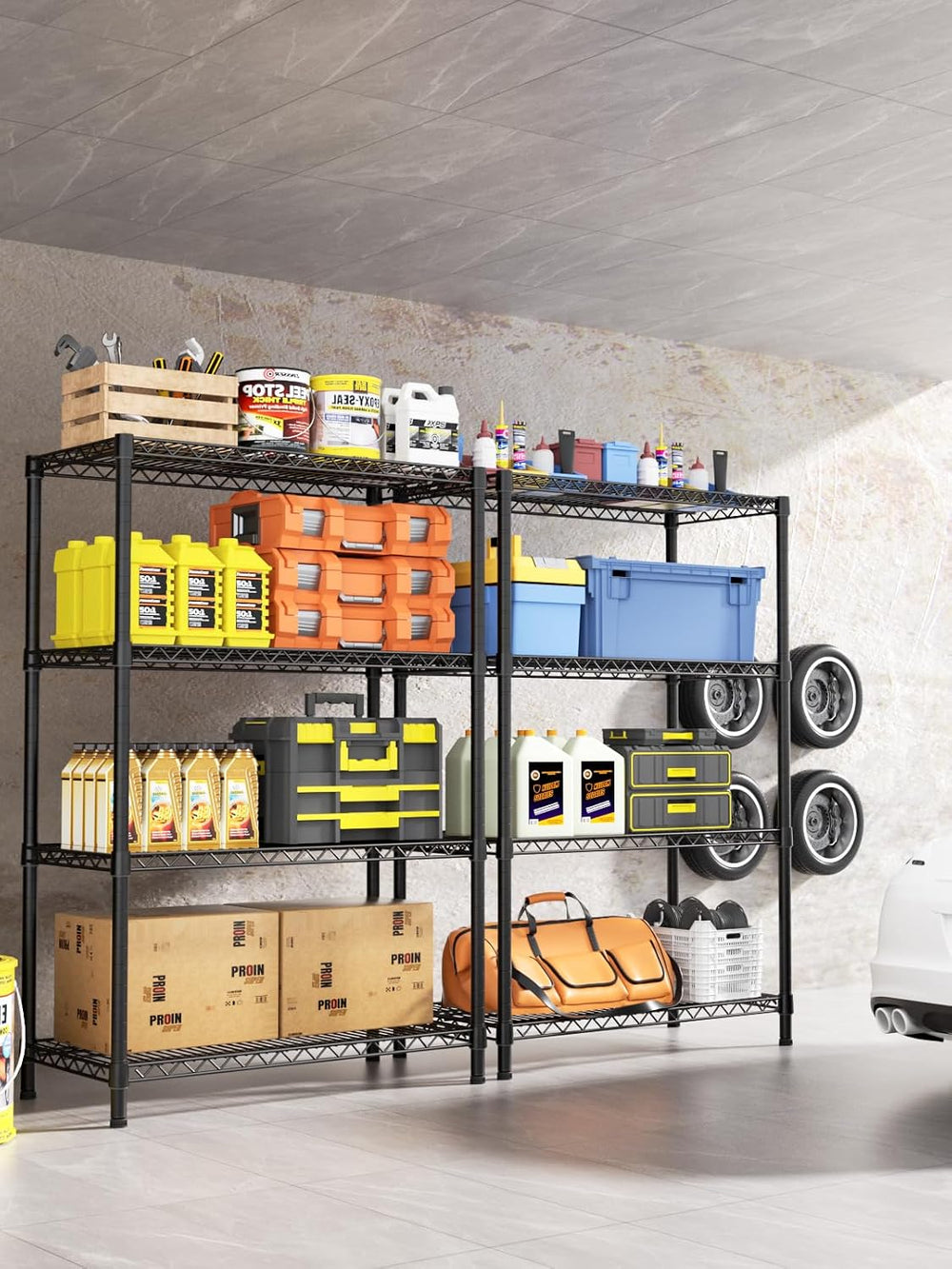 Golpart 4Tier Adjustable Storage Shelves Metal Wire Shelving Standing Shelf