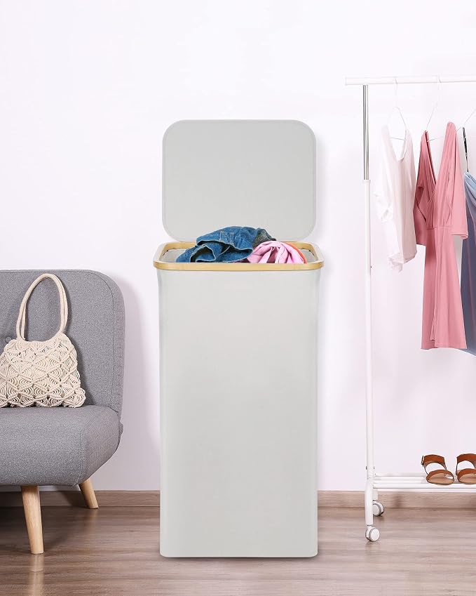 efluky Laundry Basket with Lid and Removable Bag, 100L Tall Laundry Hamper with - Image 7