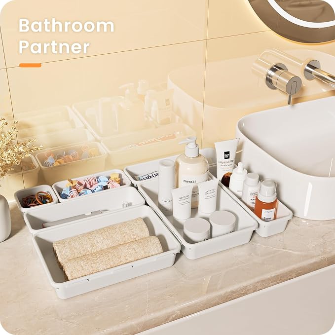 A-LuGei 【28PCS】 Drawer Organizer, Bathroom Organizers and Storage, Makeup - Image 2