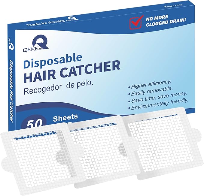 Disposable Hair Catcher Shower Drain Mesh Stickers, Hair Catchers by Qeke