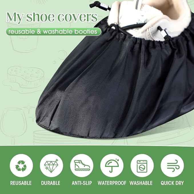 Frienda 8 Pairs Non Slip Reusable Shoe Covers Waterproof Boot Covers - Image 4