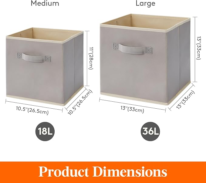 Lifewit 16 Packs Storage Cubes, 11 Inch Cube Storage Bins, Foldable Decorative - Image 2