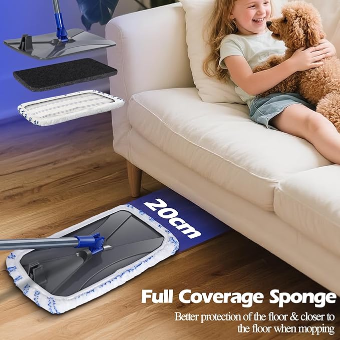 MASTERTOP Microfibre Flat Mop, Extended Wet Dry Large Floor Mop - Image 5