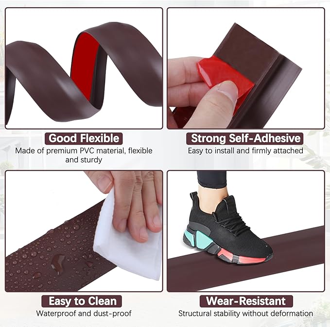 Vinyl Door Threshold Flooring Transition Strip Self Adhesive Carpet Edging Strip - Image 3