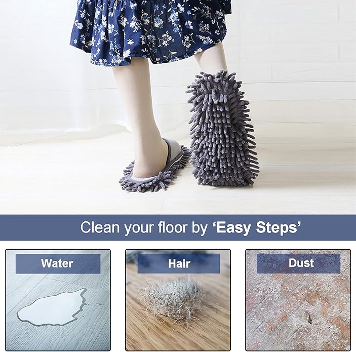 Women's Microfiber Floor Cleaning Mop Slippers - Image 4