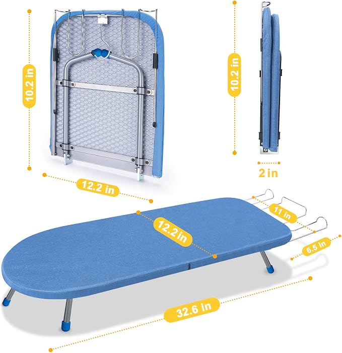 Tabletop Ironing Board with Iron Rest, Portable Small Iron Board Foldable - Image 3