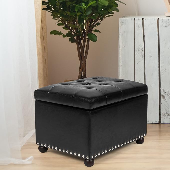 Joveco Leather Storage Ottoman,