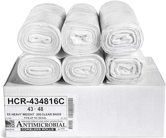 Aluf Plastics High Density Trash Bags, 56 Gallon, 16 Micron, by AlufPlastics
