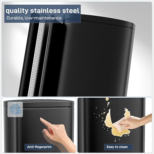 Arlopu13.2 Gallon Step Trash Can, Stainless Steel Garbage Bin, Soft-Close - Image 6