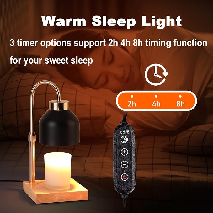 Candle Warmer Lamp, 2/4/8H Timer, Adjustable Height Candle Warmer, Vintage Home - Image 4