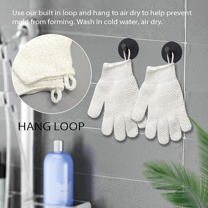 Evridwear Exfoliating Dual Texture Bath Gloves - Image 5