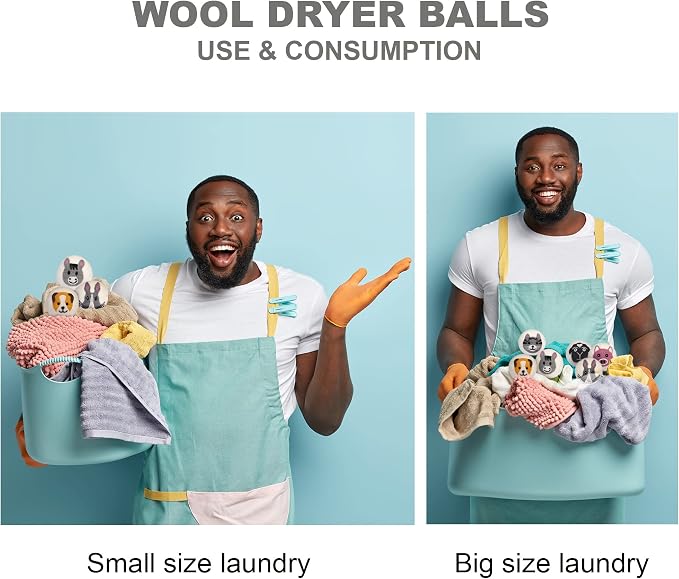 Wool Dryer Balls – 6-Pack XL Organic Fabric Softener | Natural Handmade Sheep - Image 5