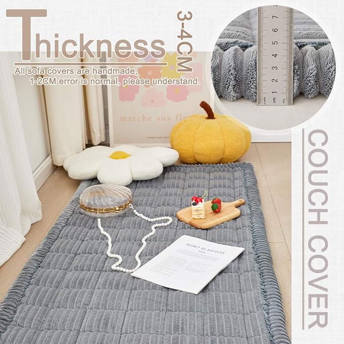 Couch Cover for Dogs Washable, Fuzzy Pet Couch Covers for 2 Cushion Sofa Pet - Image 3