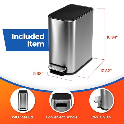 Hefty Stainless Steel Step Trash Cans - Image 5