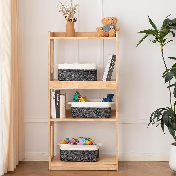 OIAHOMY 3 Pack Storage Baskets for Organizing, Woven Cotton Rope Basket for - Image 2