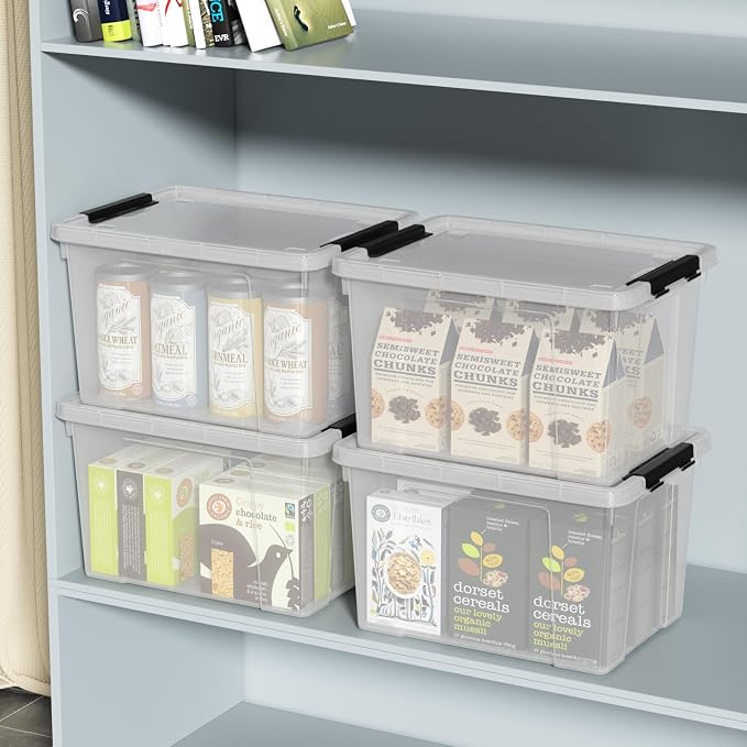 Set of 4 Plastic Latch Storage Bins - Image 6