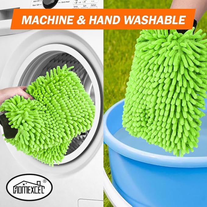 HOMEXCEL Car Wash Mitt, 2PK Chenille Microfiber Wash Mitt, Scratch-Free & - Image 6