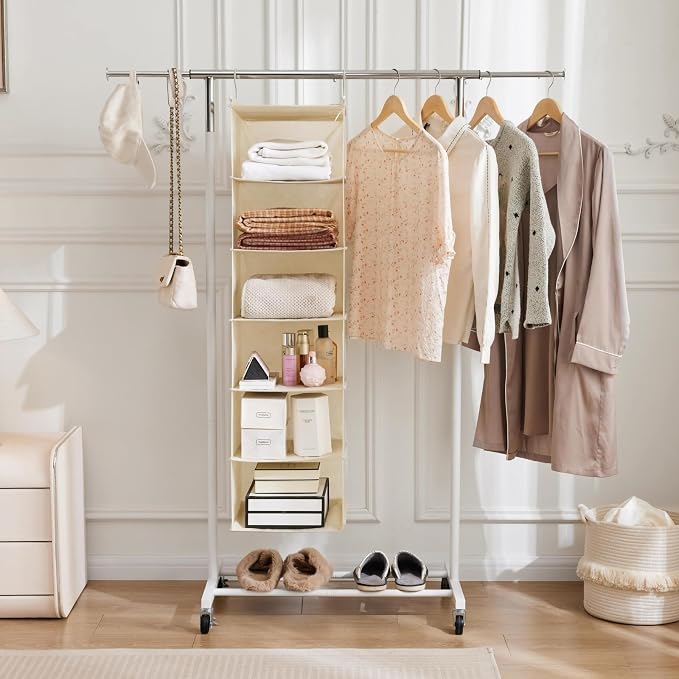 MAX Houser 6 Tier Shelf Hanging Closet Organizer, Closet Hanging Shelf - Image 5