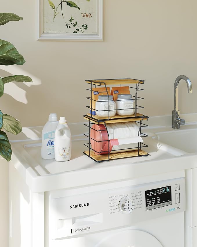 2 Pack Trash Bag Holder/Dispenser, Stackable Storage Laundry Kitchen Organizers - Image 7