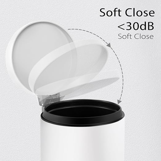 TIPGO Small Trash Can with Lid Soft Close, 4.5 Liters / 1.2 Gallon Bathroom - Image 2