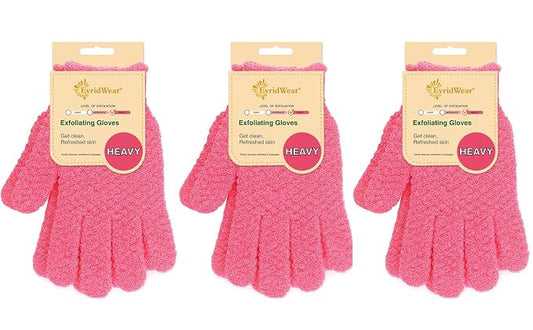 Evridwear Exfoliating Gloves for Shower, 100% Nylon Thick Soft Medium Heavy by Evridwear