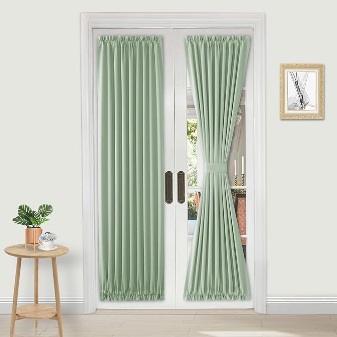 DWCN French Door Curtains – Rod Pocket Thermal Blackout Curtain by DWCN
