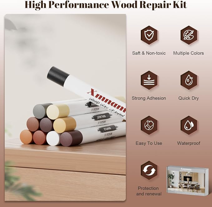 20 Colors Wood Filler Sticks Furniture Markers Touch up, Fill Putty Stick - Image 6