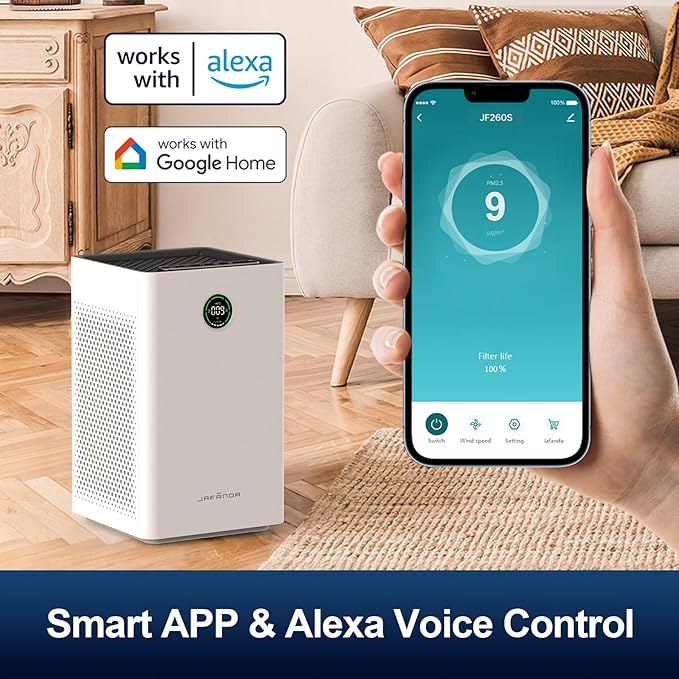 Jafända Air Purifiers for Home Large Room, Smart WiFi and Alexa Control - Image 3