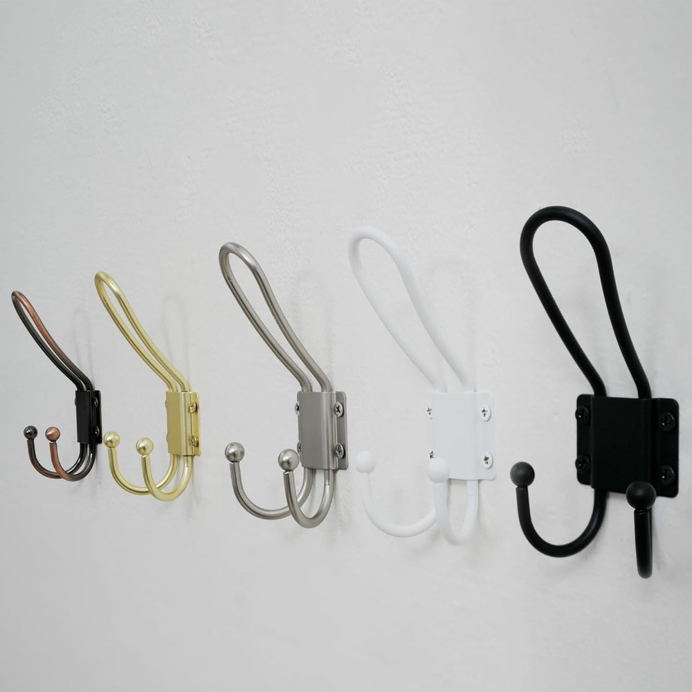 WEBI Coat Hooks Wall Mount,5 mm Thick,10 Large Rustic Triple Hooks,Heavy Duty...