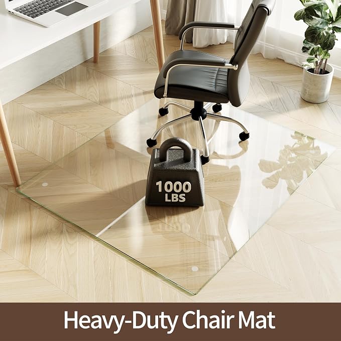 Koonmi Tempered Glass Chair Mat 45"x53" - Image 2