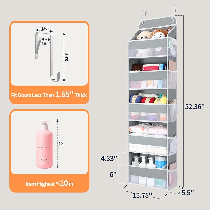 Yecaye Over The Door Organizer Storage, 5-Tier Heavy Duty Door Organizers - Image 2