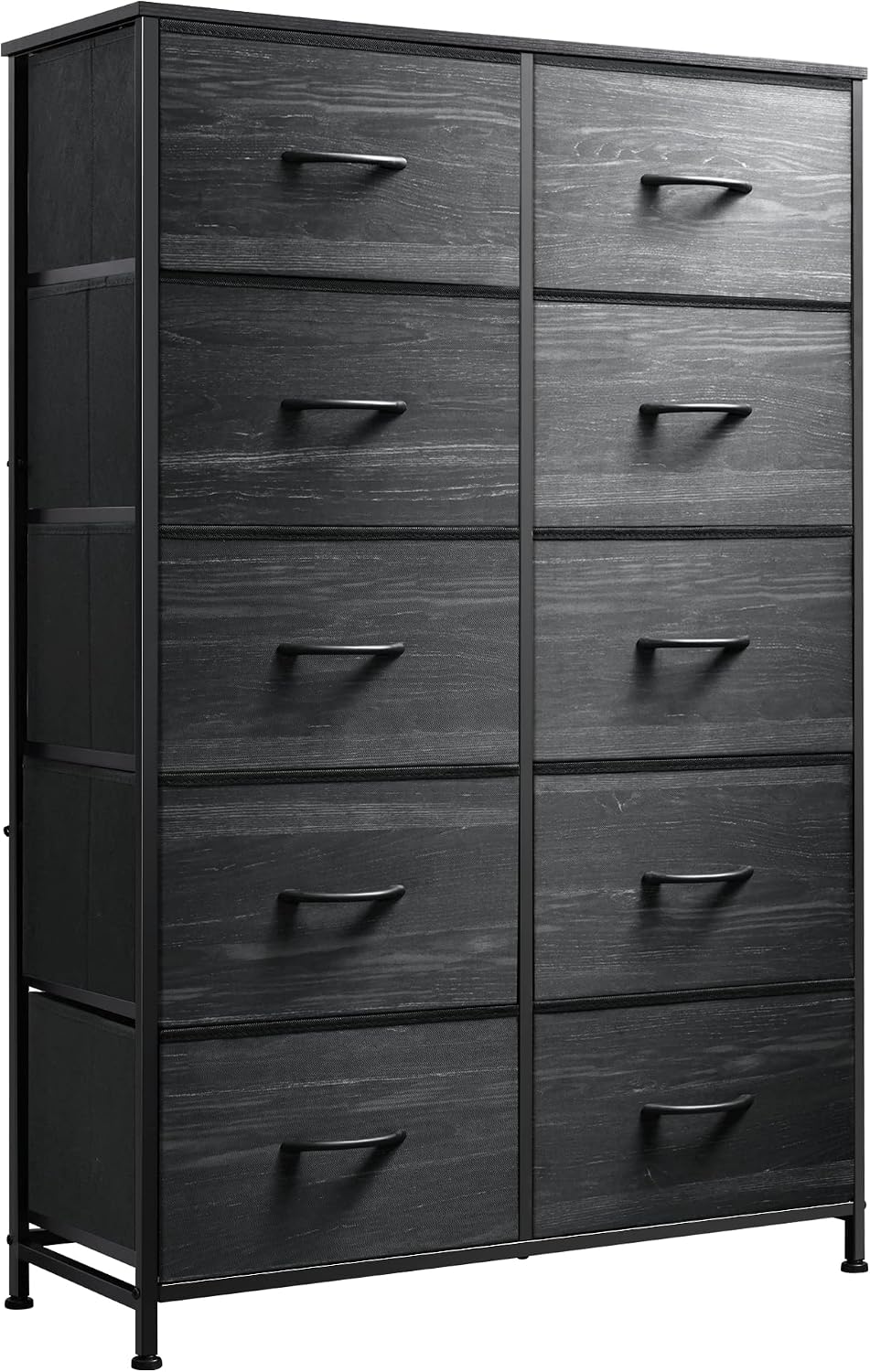 WLIVE Tall Dresser for Bedroom with 10 Fabric Drawers, Black