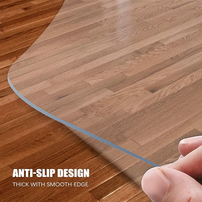 Kuyal Clear Chair mat for Hardwood Floor 46 x 72 inches Transparent Floor Mats - Image 5
