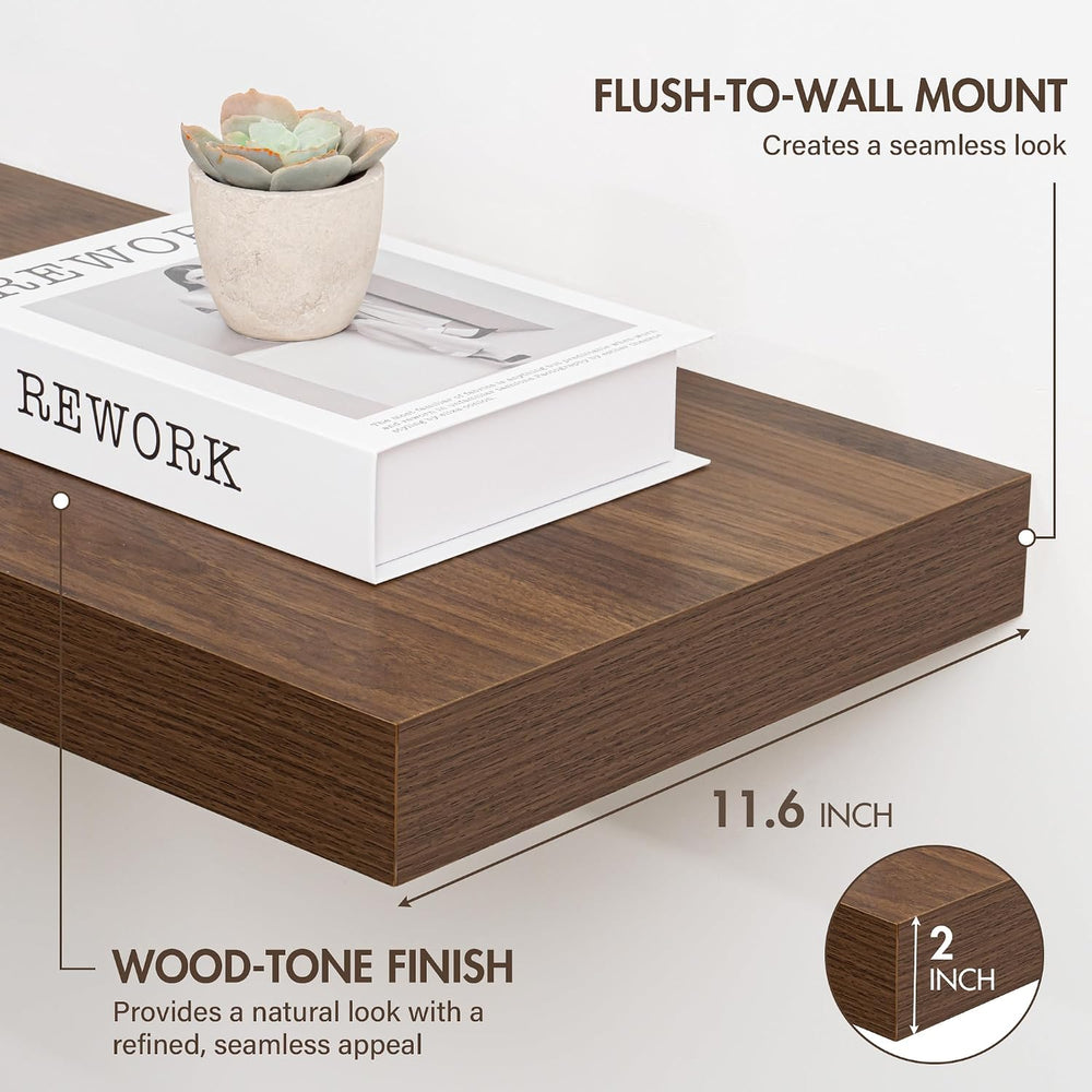 Acovy 72 Inch Floating Shelves, 12" Deep Floating Shelf Wall Mounted, 72...