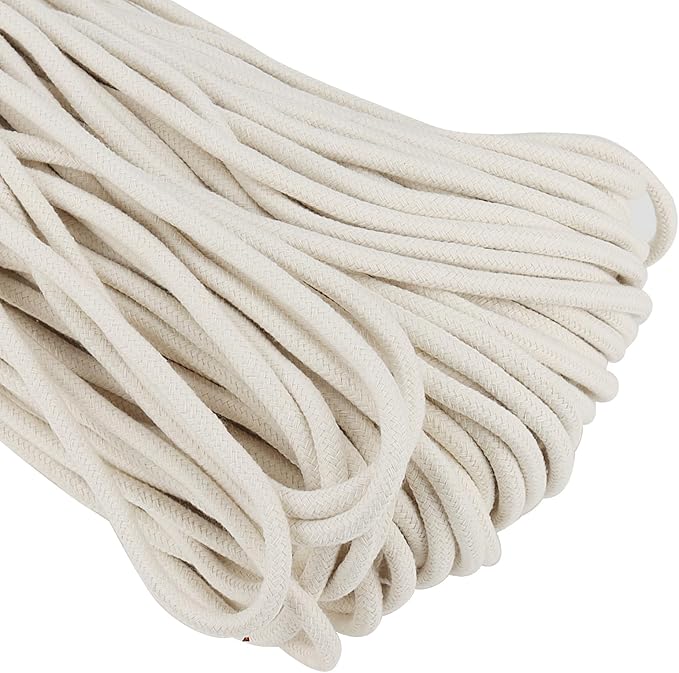 SOUJAP 328 Feet Cotton Clothesline Rope, 1/4 Inch White Cotton Clothesline Rope - Image 3
