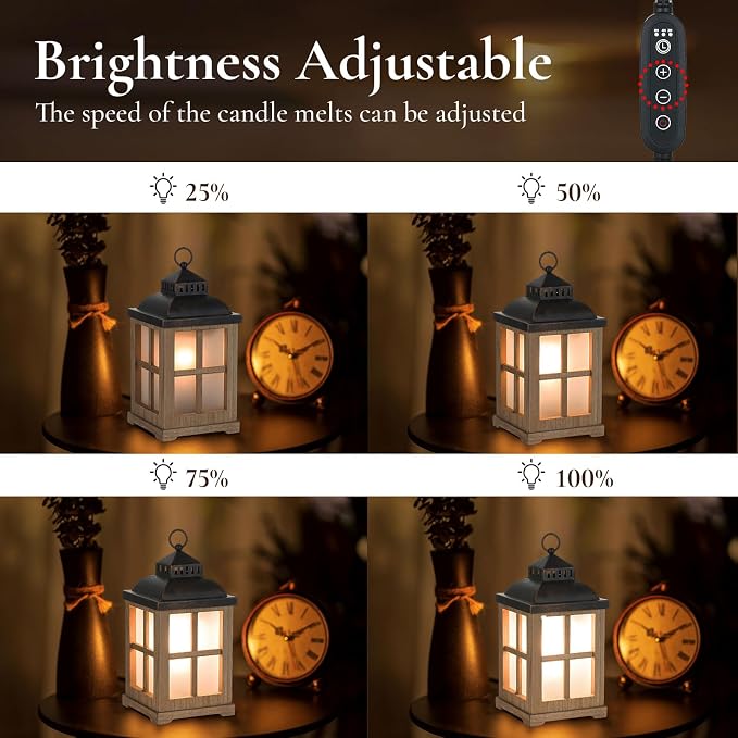 Wax Melt Warmer with Timer: Farmhouse Lantern Candle Warmer Electric Tart - Image 3