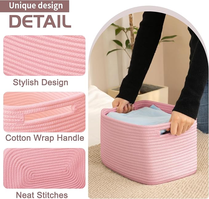 OIAHOMY 4 Pack Storage Baskets for Organizing, Cube Storage Bins for Shelves
