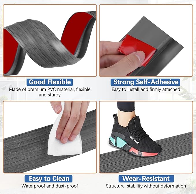 Vinyl Door Threshold Flooring Transition Strip Self Adhesive Carpet Edging Strip - Image 4