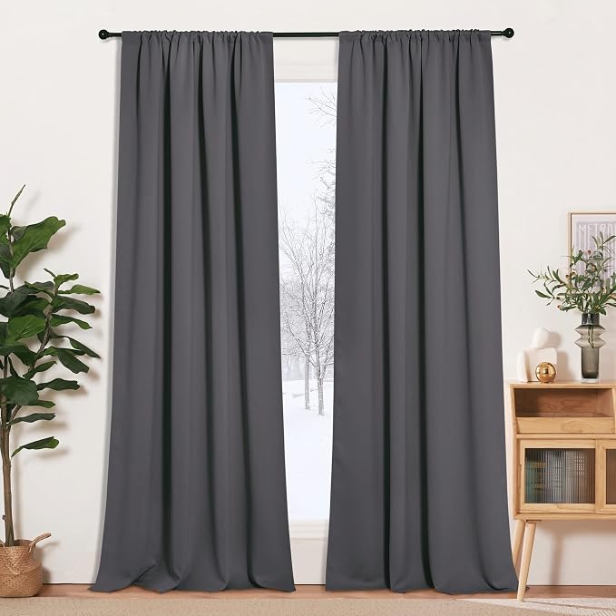 RYB HOME Blackout Curtains for Living Room, Large Window Shades for Bay Window by RYBHOME