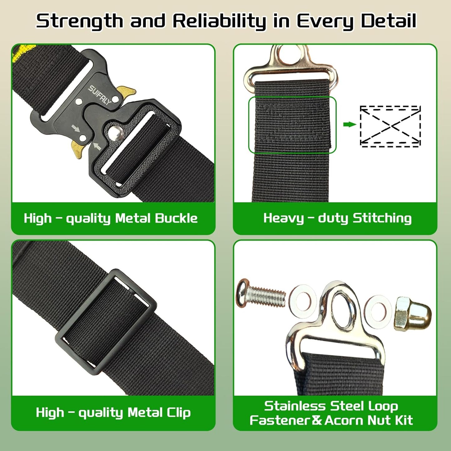 Bear Proof Trash Can Locks,Universal Animal-Proof Garbage Can Lid Straps Against Raccoons and Wildlife,Adjustable Heavy Duty Security Strap for 28-96 Gallon Outdoor Bins (4 PCS)
