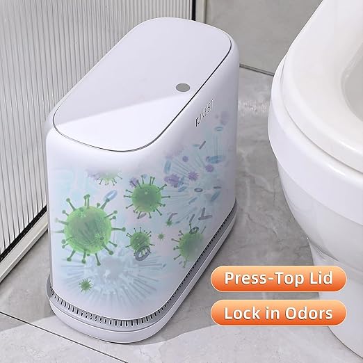 funest Bathroom Trash Can, 3.3 Gallon Slim Trash Can - Image 3